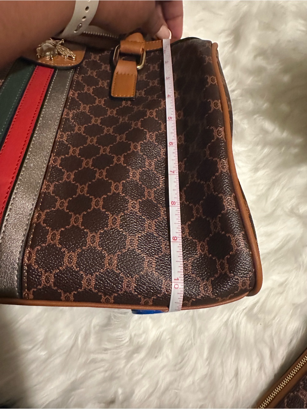 NWT Brown Monogram Bee Boston Satchel & Wallet Set - Picture 7 of 10